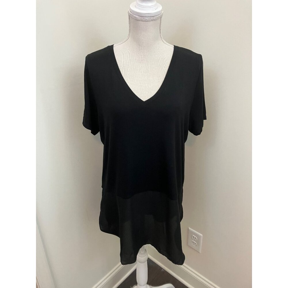 Premise Black Short Sleeve Top Size Large